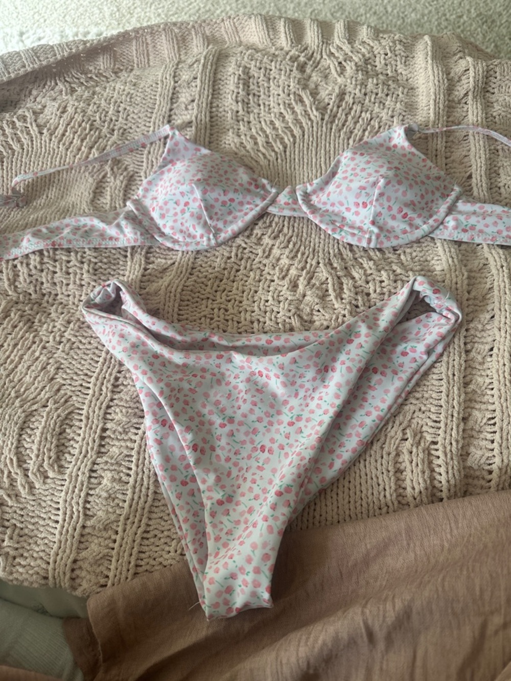 Pink Floral Two-Piece Bikini Set